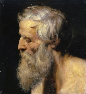 Head of an Old Man [1852] by Ernst Stückelberg [1831–1903]